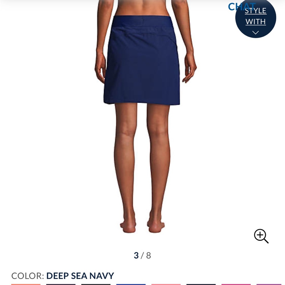 LandsEnd Swim Skort Deep Sea Navy NWT Size 14